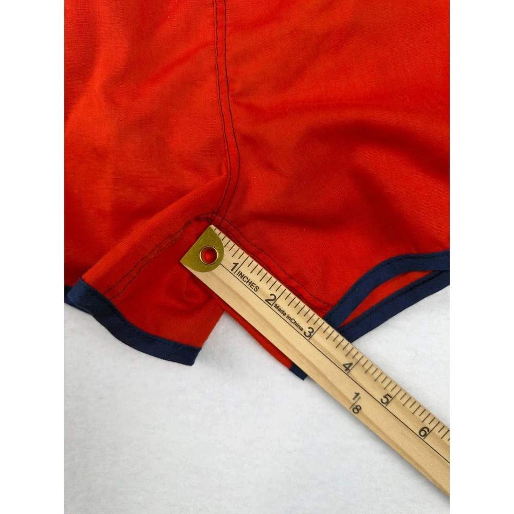 Vintage Jockey DP Sport Shorts Mens Medium Red Navy Blue Athletic Running Retro